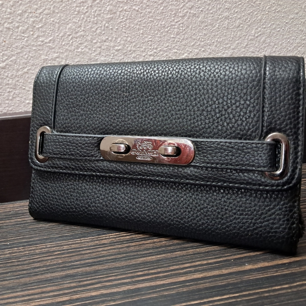 Black leather Coach wallet